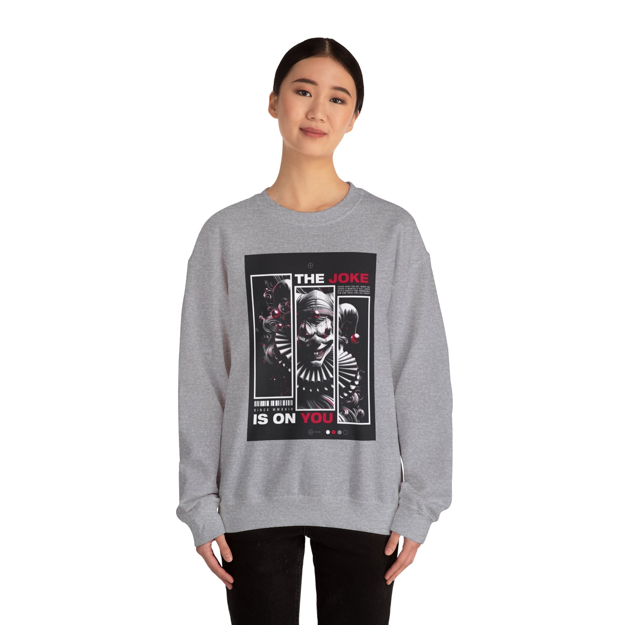 Creepy Clown "The Joke Is On You" Crewneck Sweatshirt