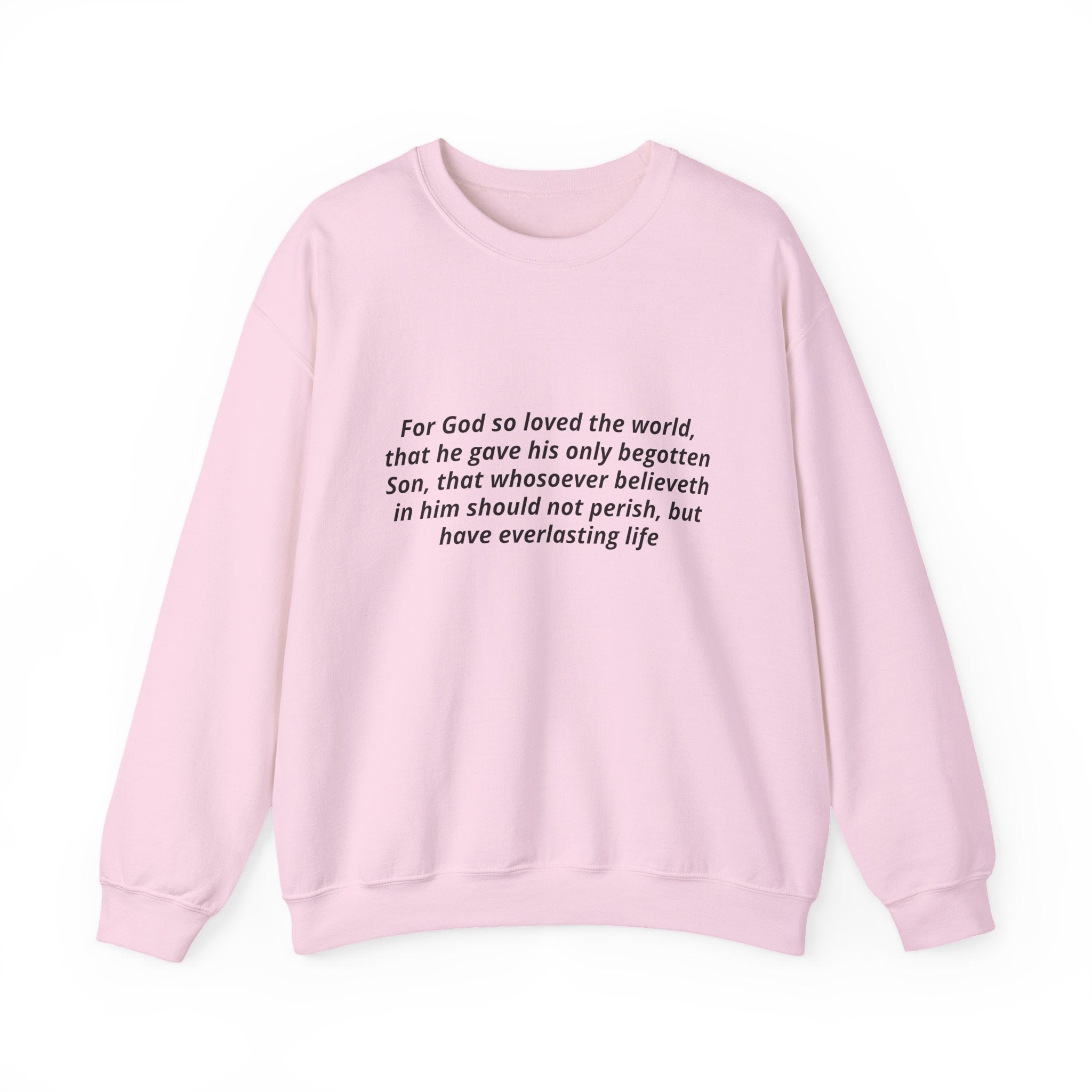 Christian Crewneck Sweatshirt – John 3:16 Scripture Design "Prophecy Child"
