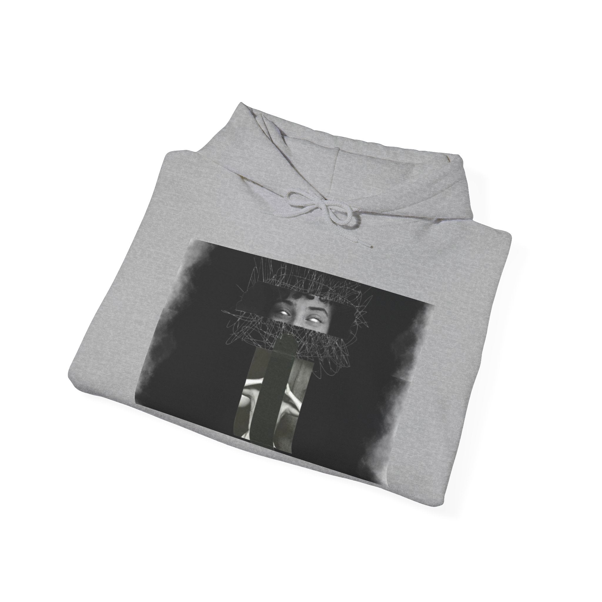 Mystic Window Hoodie — Gothic Portrait Smoke Graphic Hooded Sweatshirt