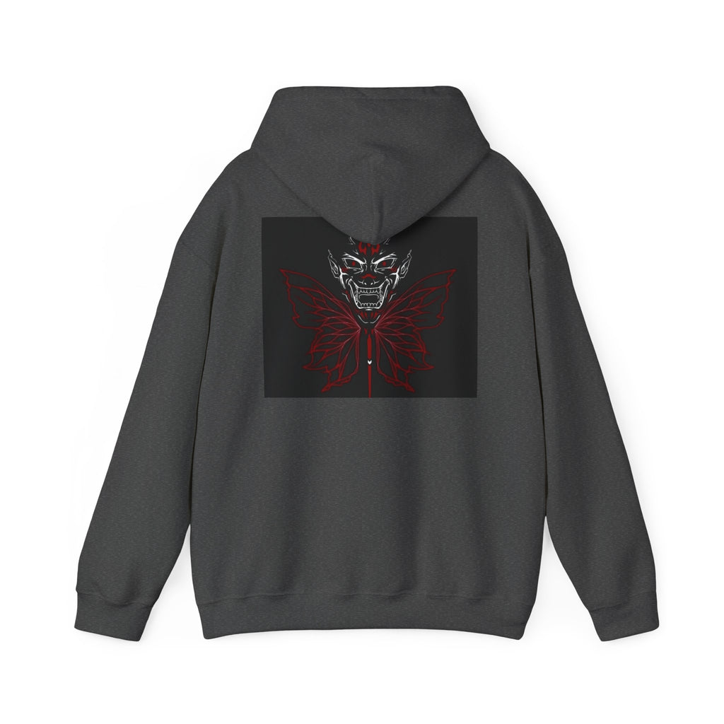 Demonic Butterfly Hoodie - Dark Gothic Skull Winged Design