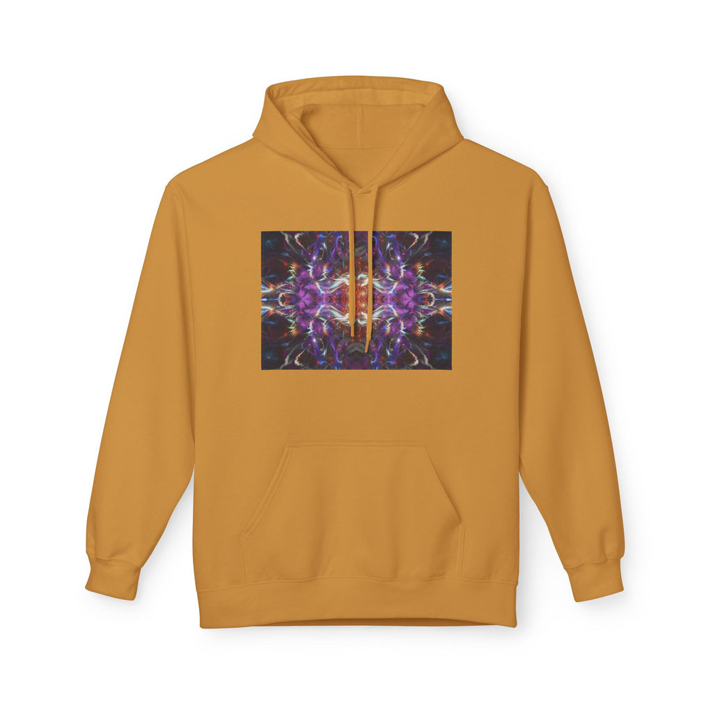 Kaleidoscope Neon Abstract Hoodie — Psychedelic Symmetry Graphic Sweatshirt