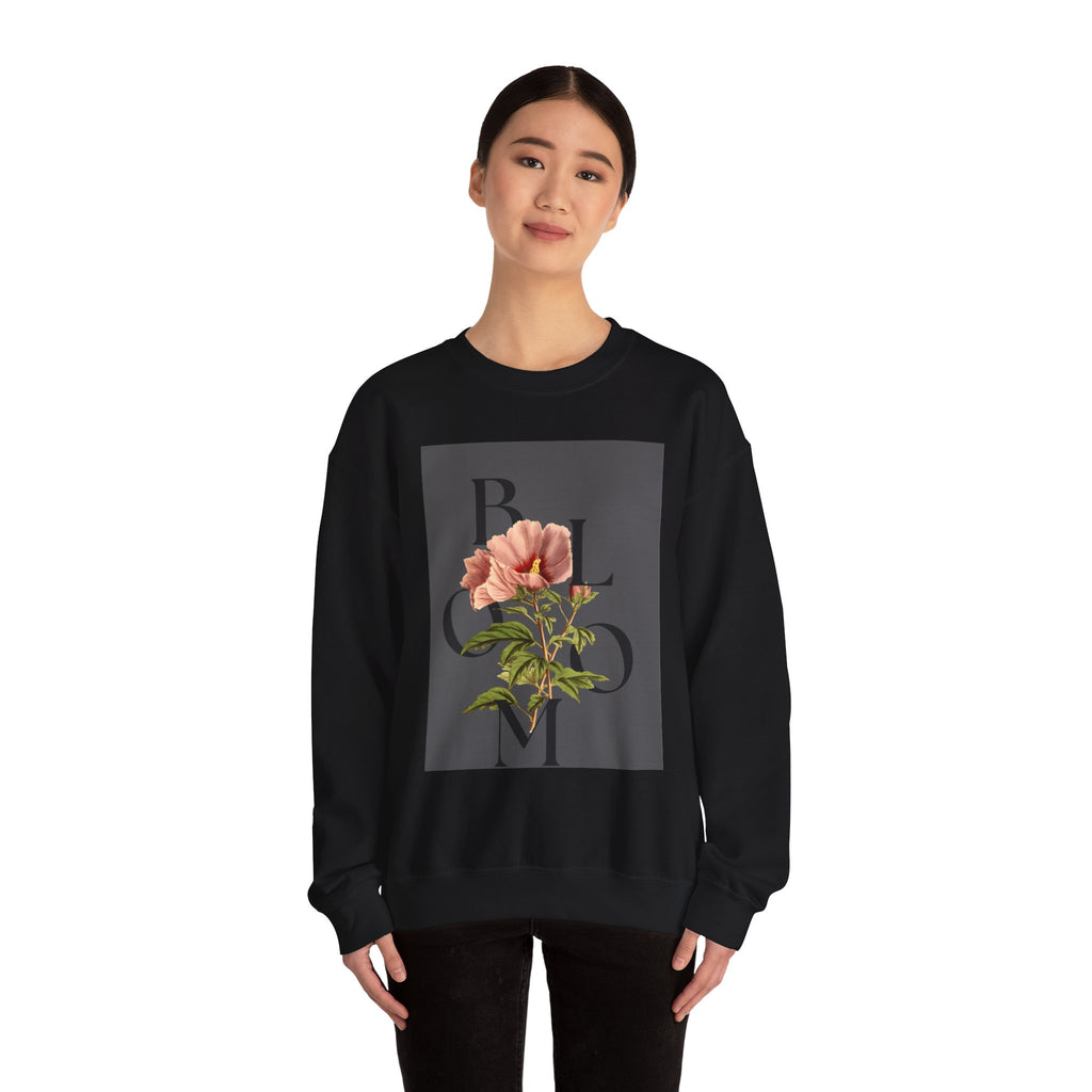 Floral Bloom Sweatshirt — Vintage Pink Flower Graphic Crewneck