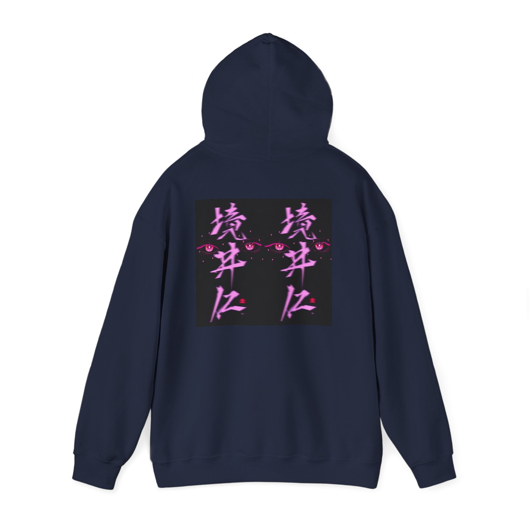 Vaporwave Kanji Hoodie — Neon Pink Japanese Script Streetwear