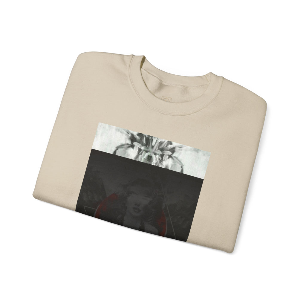 Crewneck Sweatshirt — Dark Abstract Chest Print with 'Legaciess' Gold Back Logo