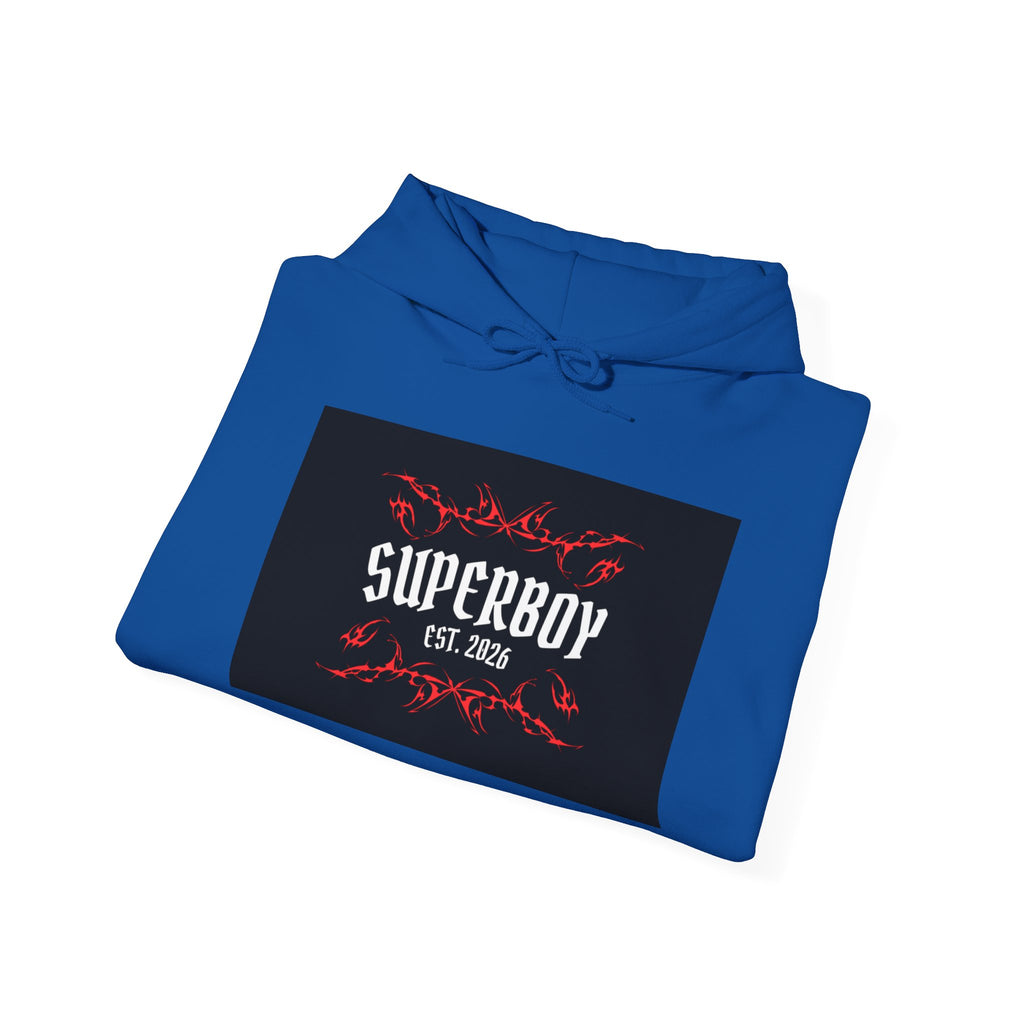 Superboy Hoodie — Vintage Crest 'Superboy Est. 2026' Graphic Pullover