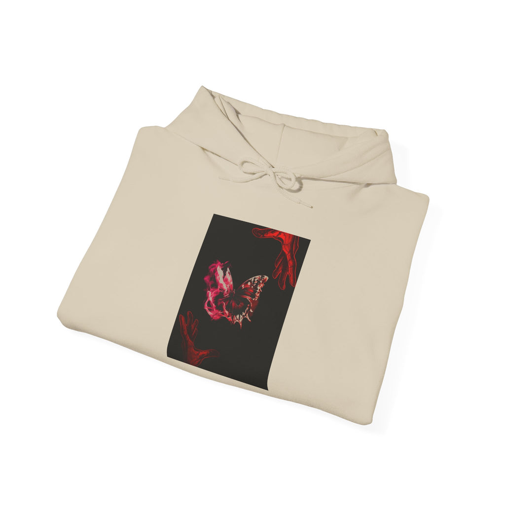 Floral Smoke Hoodie — Dark Red Rose Graphic Hooded Sweatshirt