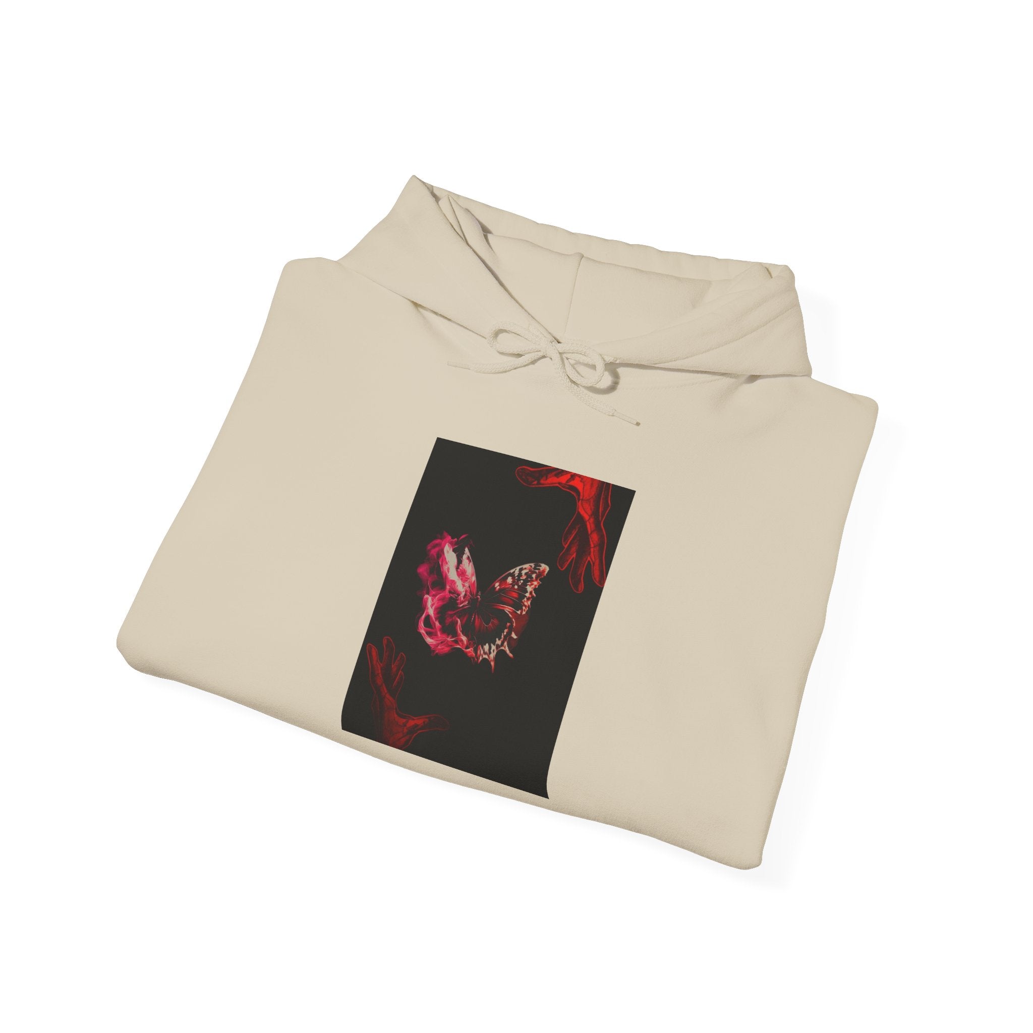 Floral Smoke Hoodie — Dark Red Rose Graphic Hooded Sweatshirt