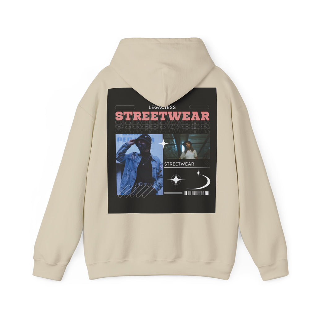 Streetwear Collage Hoodie — Retro Urban Graphic Sweatshirt