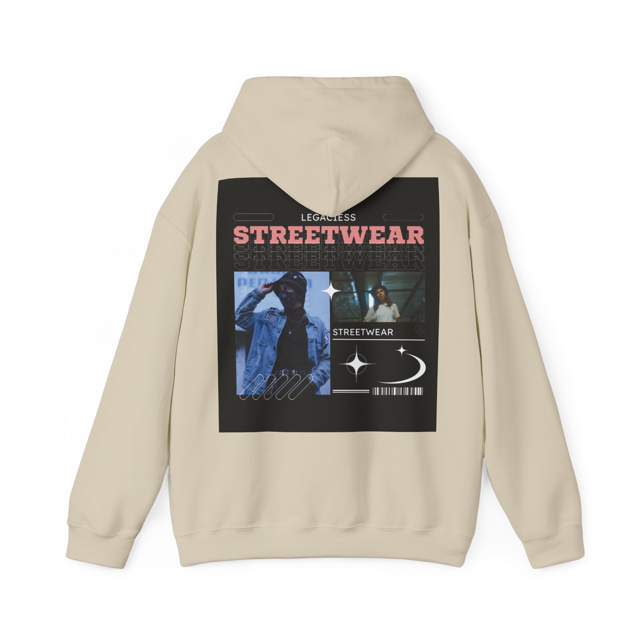 Streetwear Collage Hoodie — Retro Urban Graphic Sweatshirt
