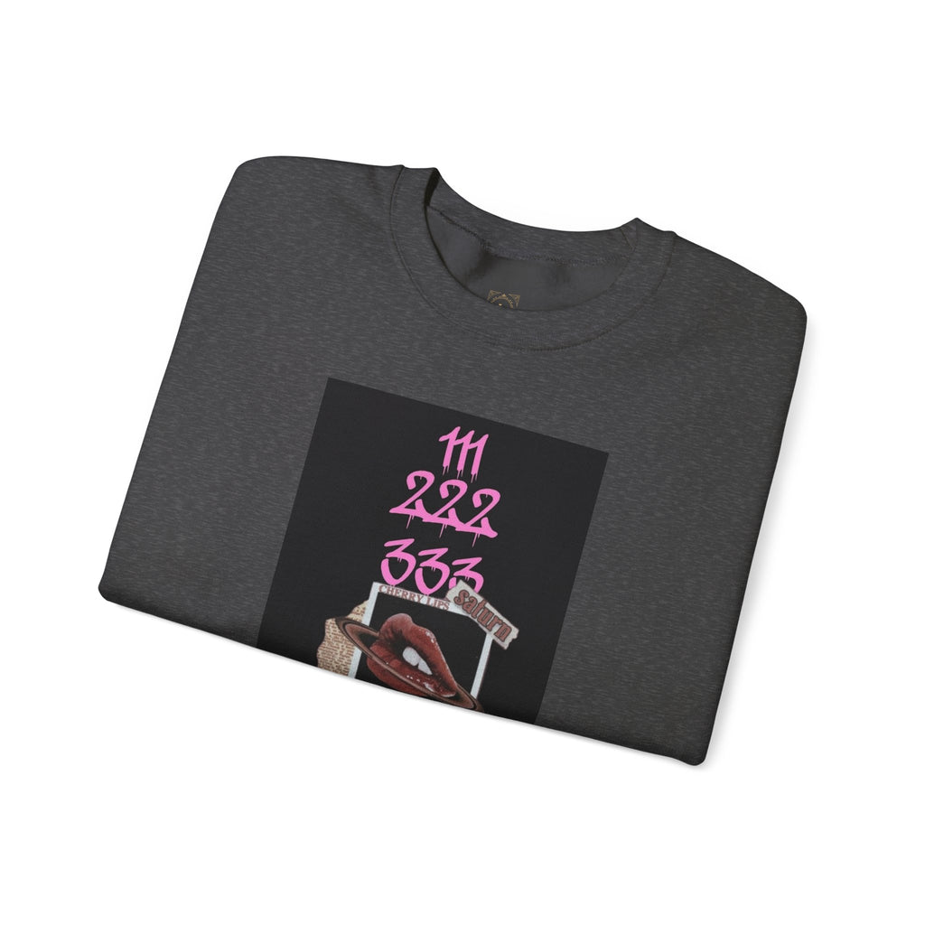 Crewneck Sweatshirt — Vintage Phone Collage with Pink Numbers & 'LEGACIESS' Back Logo