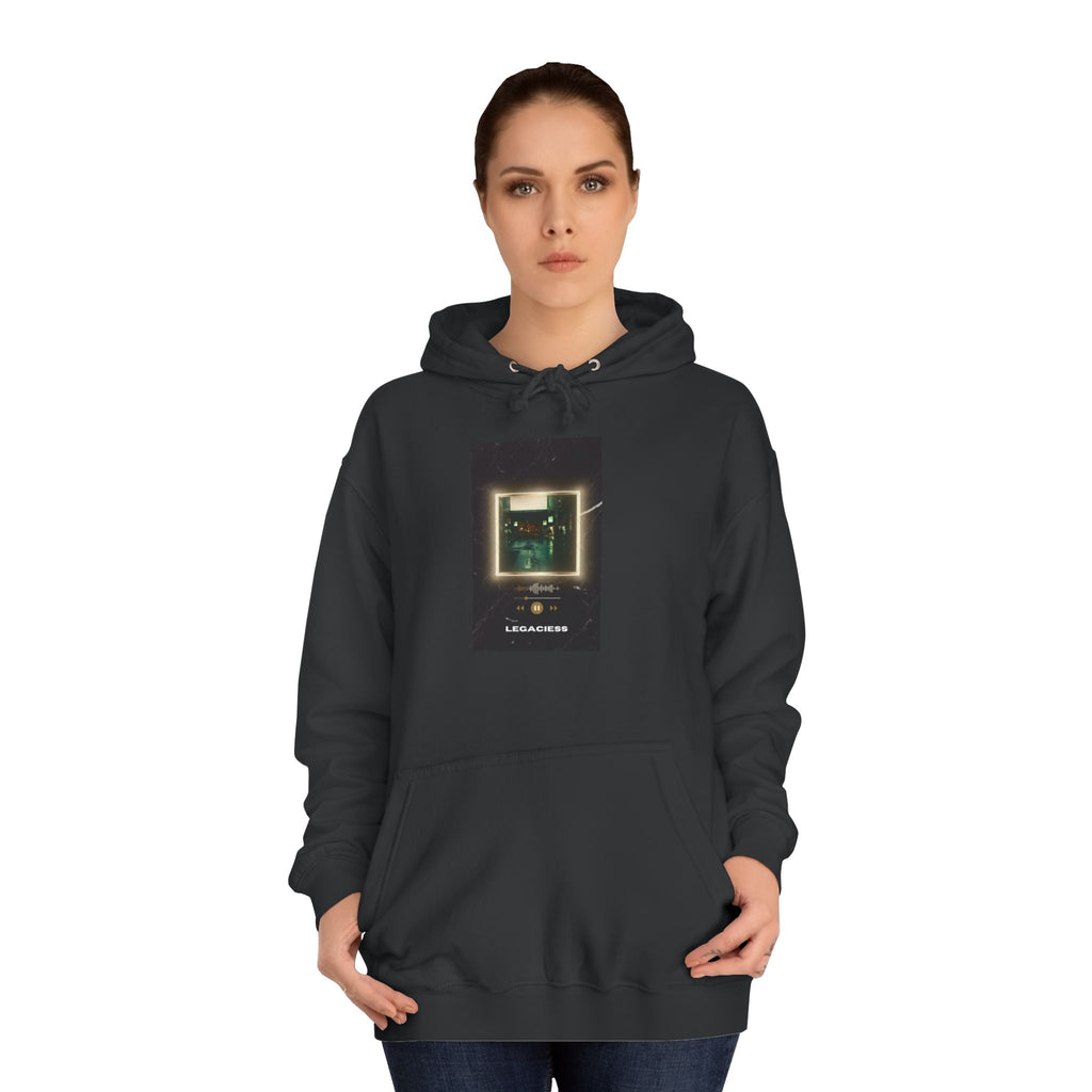 College Hoodie — Retro Neon Square Album Art Design