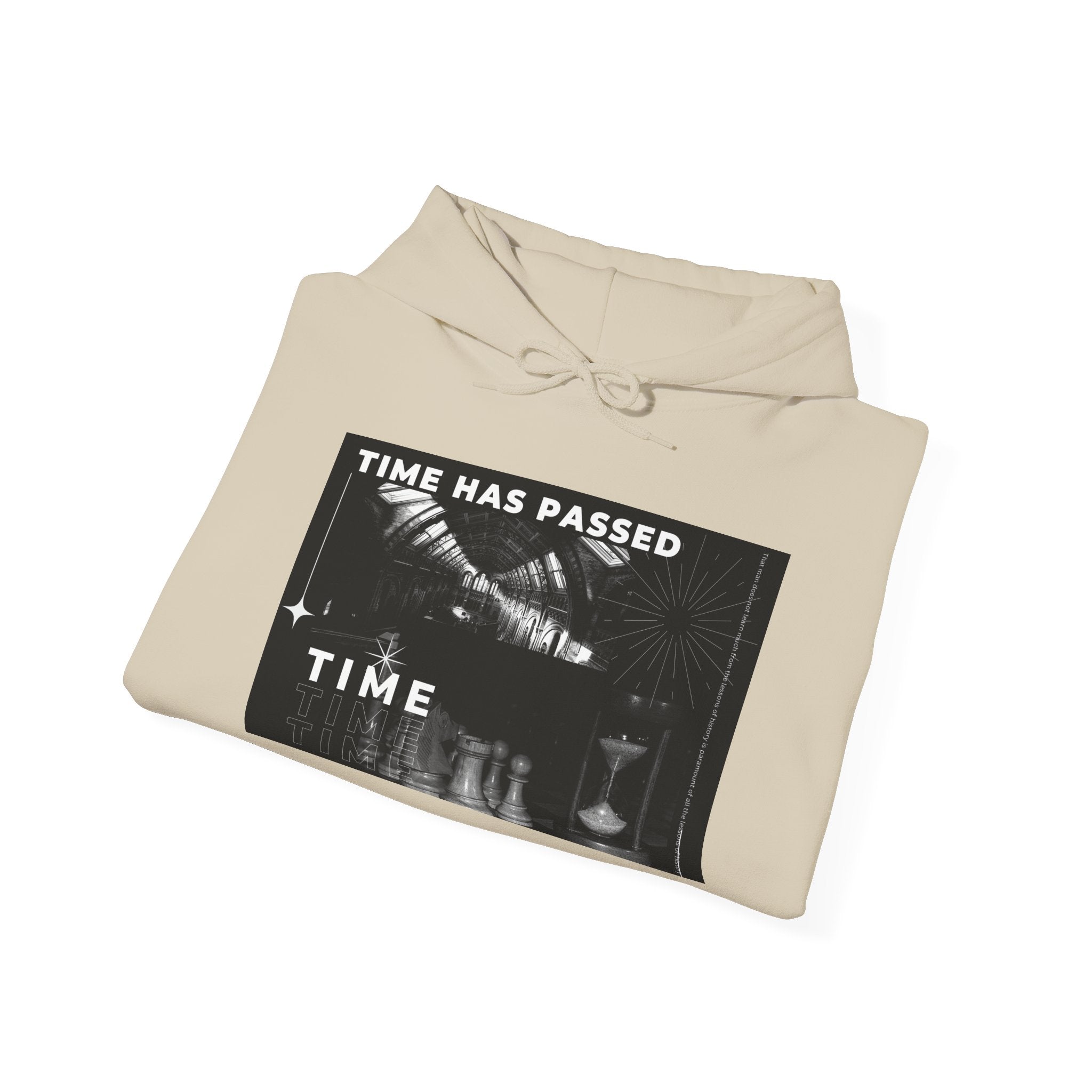 Time Has Passed Hoodie — Vintage Chess Graphic Hooded Sweatshirt