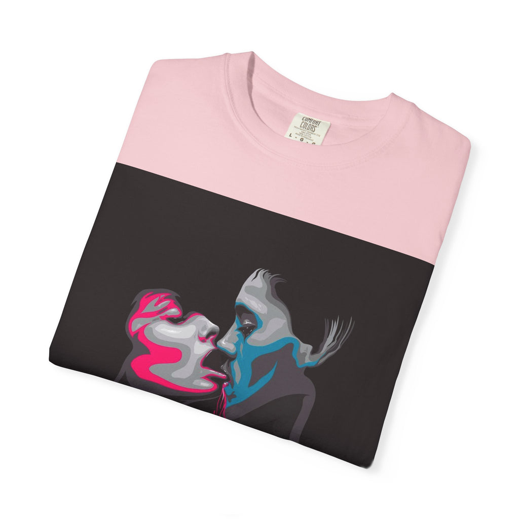 Abstract Neon Kiss T-Shirt — 'Legaciess' Back Logo Graphic Tee