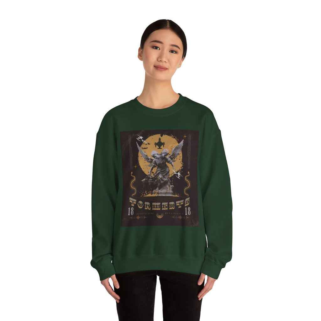 Crewneck Sweatshirt — Vintage Angel Graphic "Forgiven" Streetwear