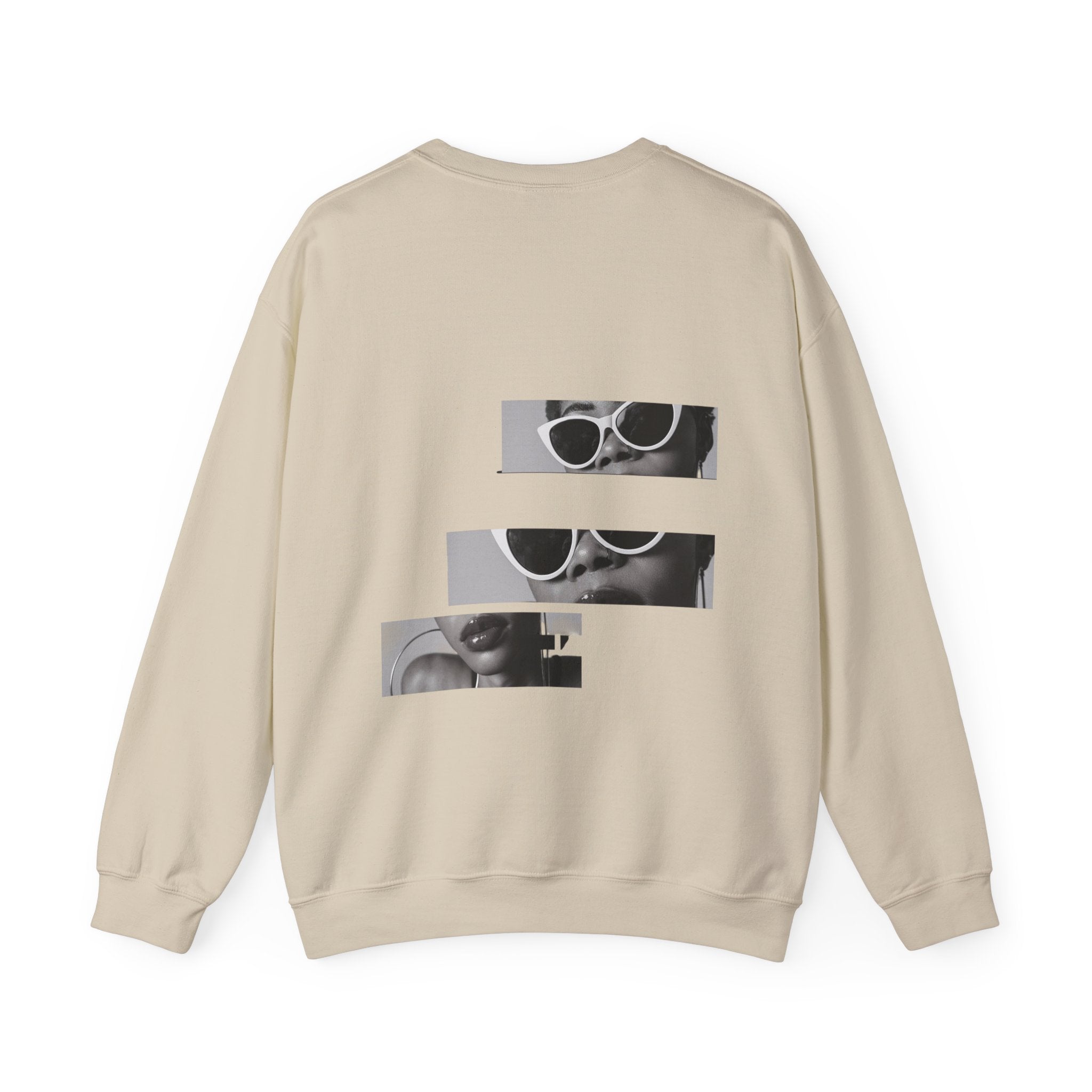 Sweat-shirt à col rond à motif lunettes de soleil rétro fragmentées 