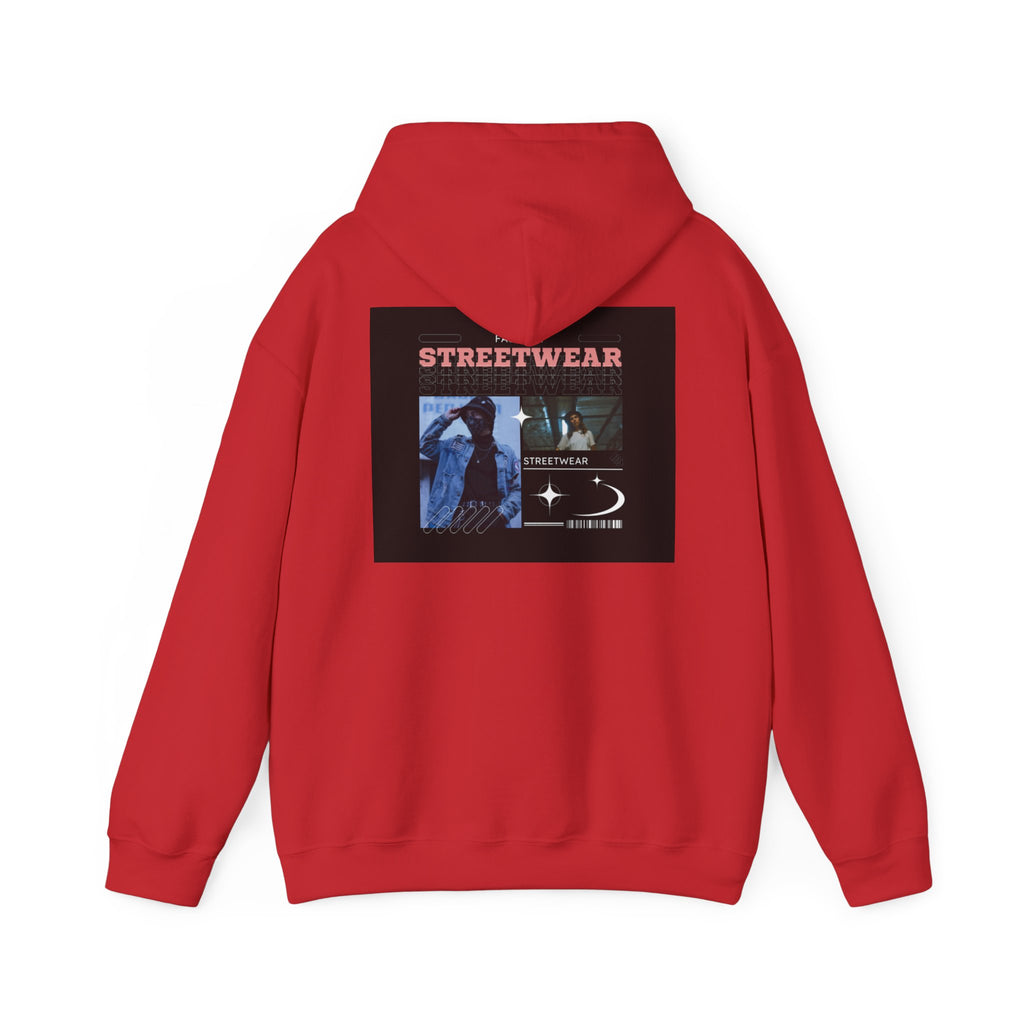Streetwear Graphic Hoodie — Vintage Noir Collage "STREETWEAR" Design