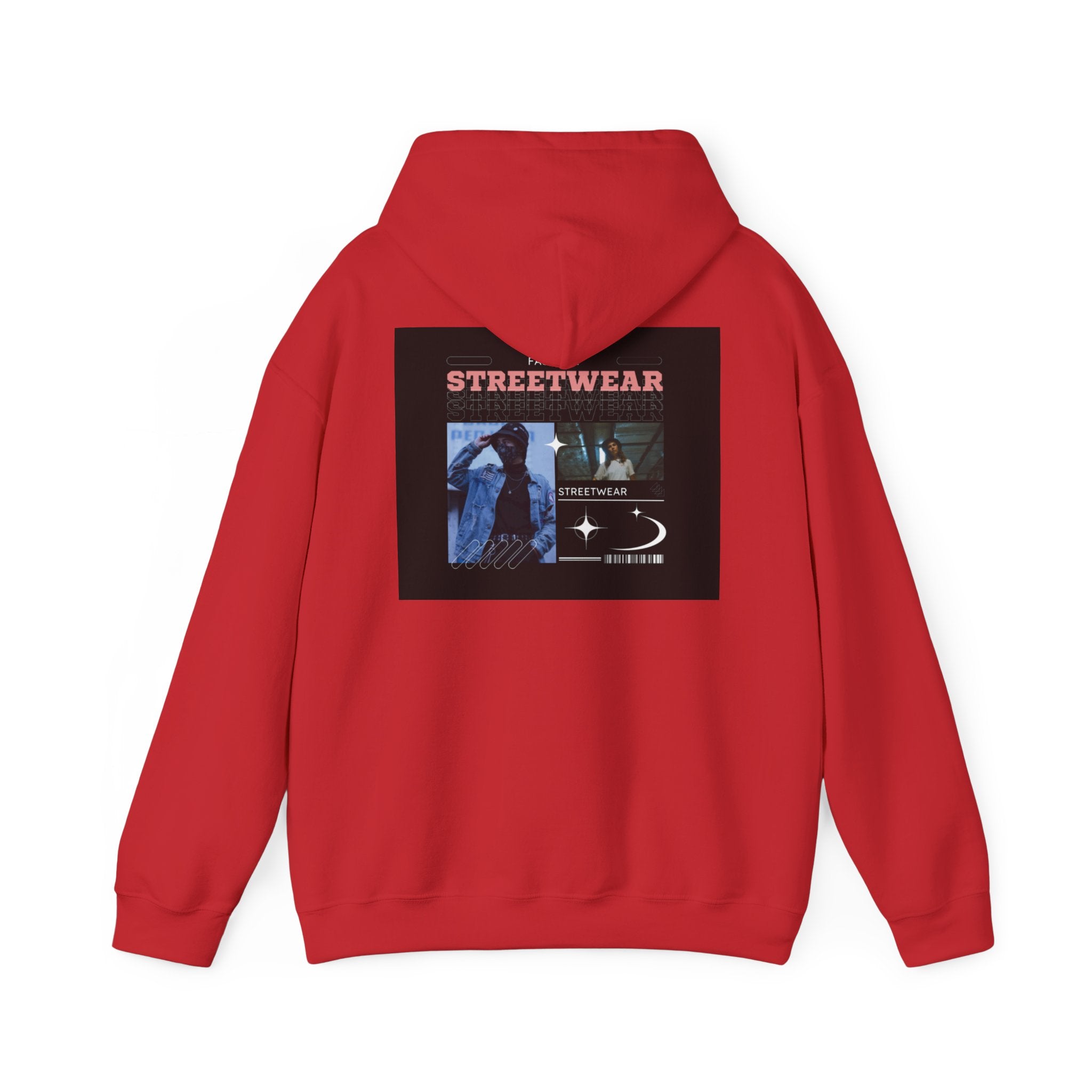 Streetwear Graphic Hoodie — Vintage Noir Collage "STREETWEAR" Design