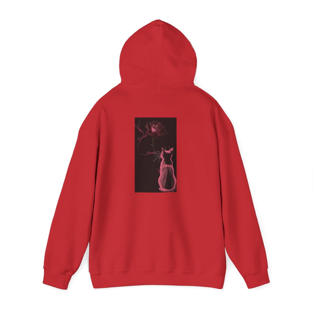 Cat Moonlight Hoodie — Neon Pink Cat Silhouette Sweatshirt