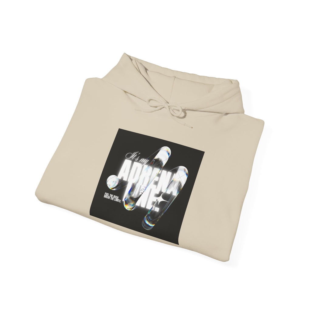 Bubble Text 'Adrenaline' Graphic Hoodie — Urban Streetwear Pullover