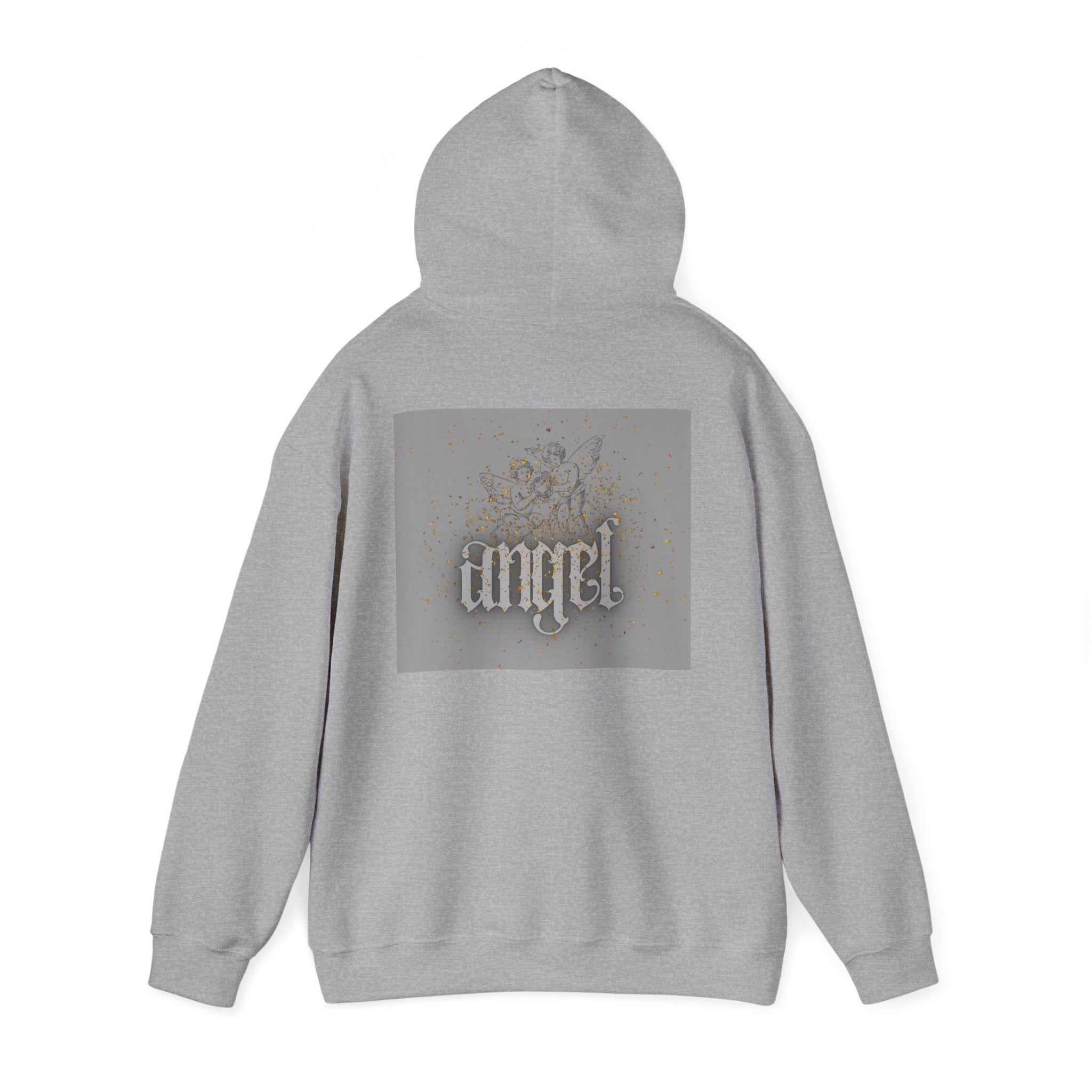 Angel Gothic Hoodie — White Graphic Hooded Sweatshirt