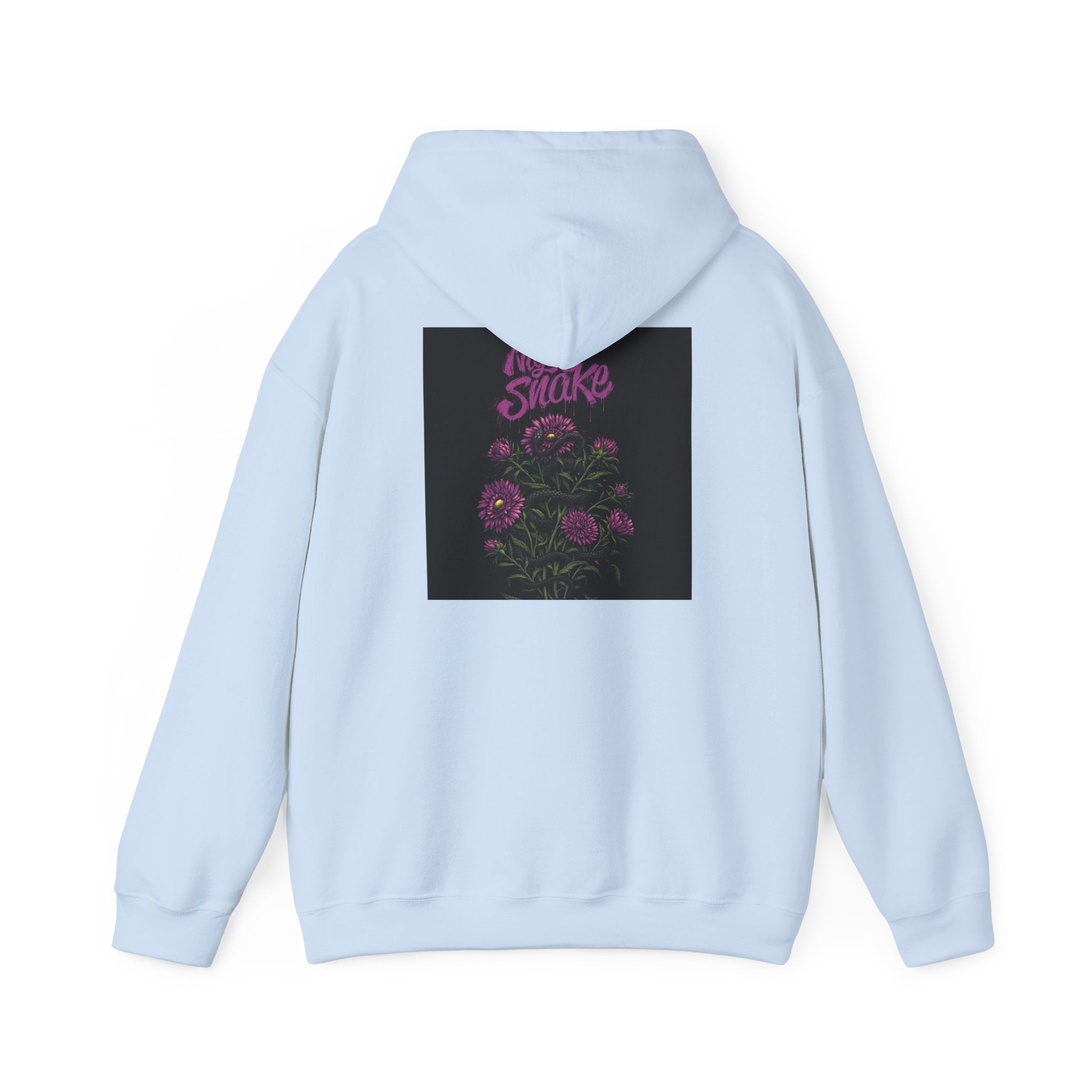 Floral Snake Hoodie — Dark Rose Garden Graphic Sweatshirt