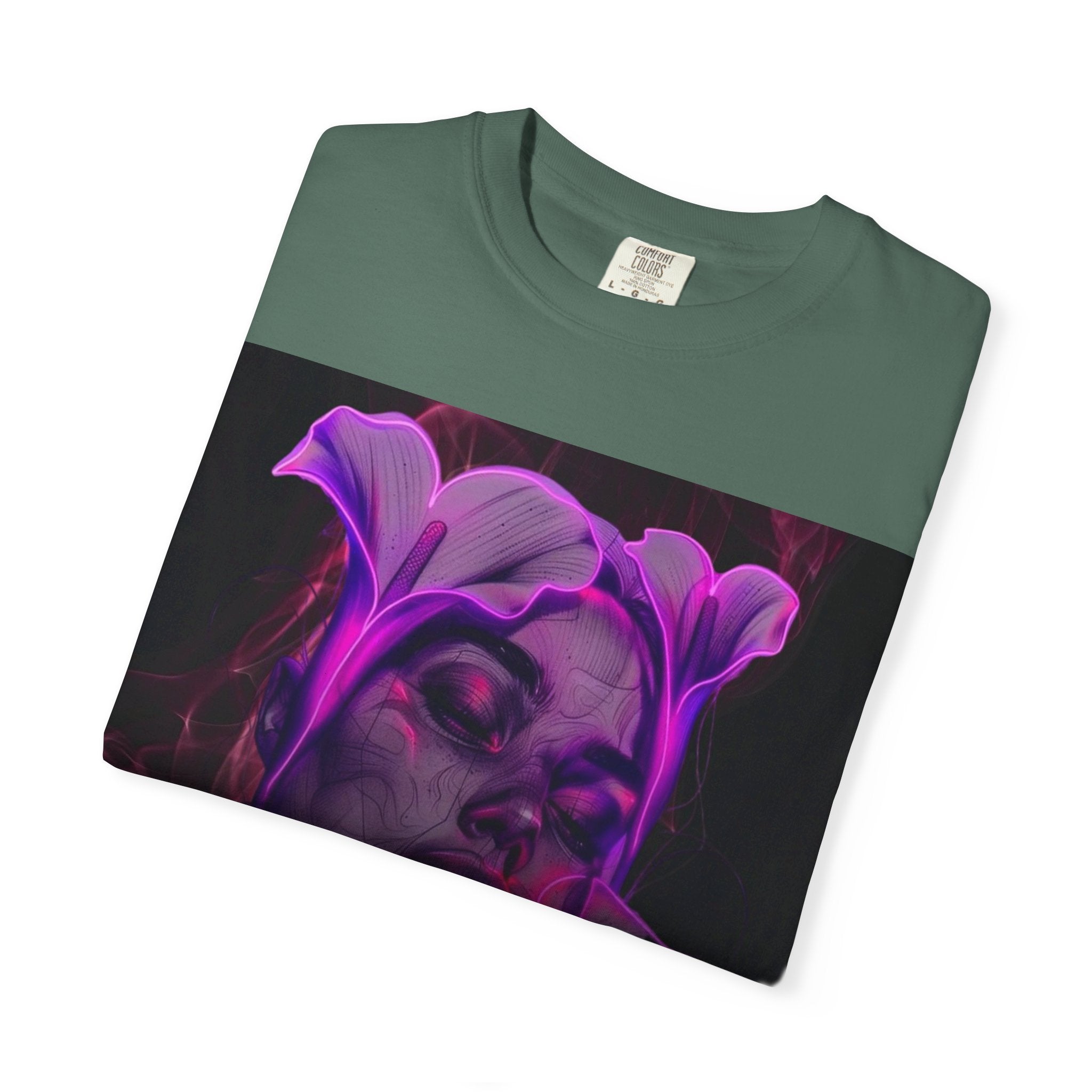 Mystic Purple Portrait T‑Shirt — Legaciess Logo Back