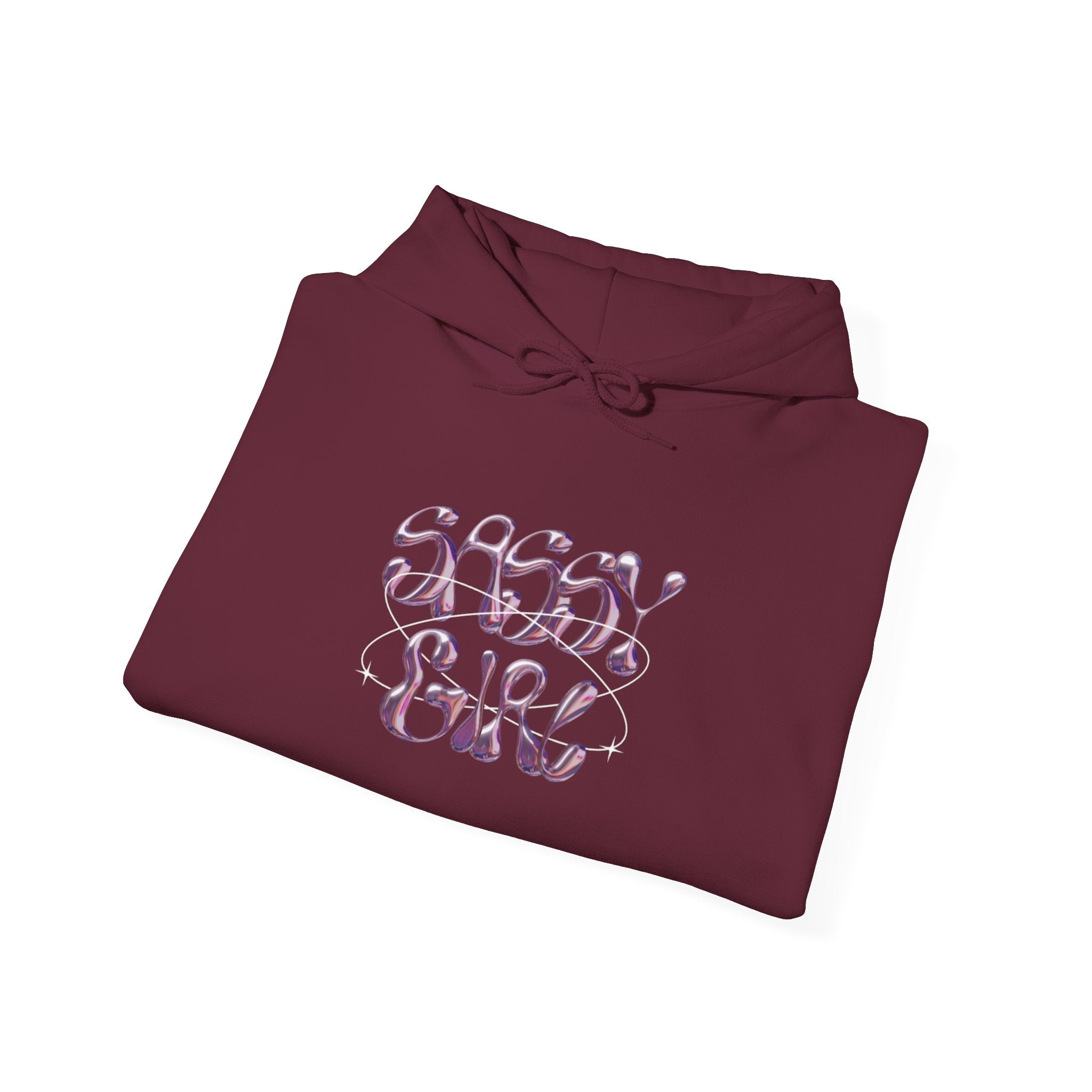 Hoodie — "Shady Girl" Retro Pink Marble Graphic Hoodie