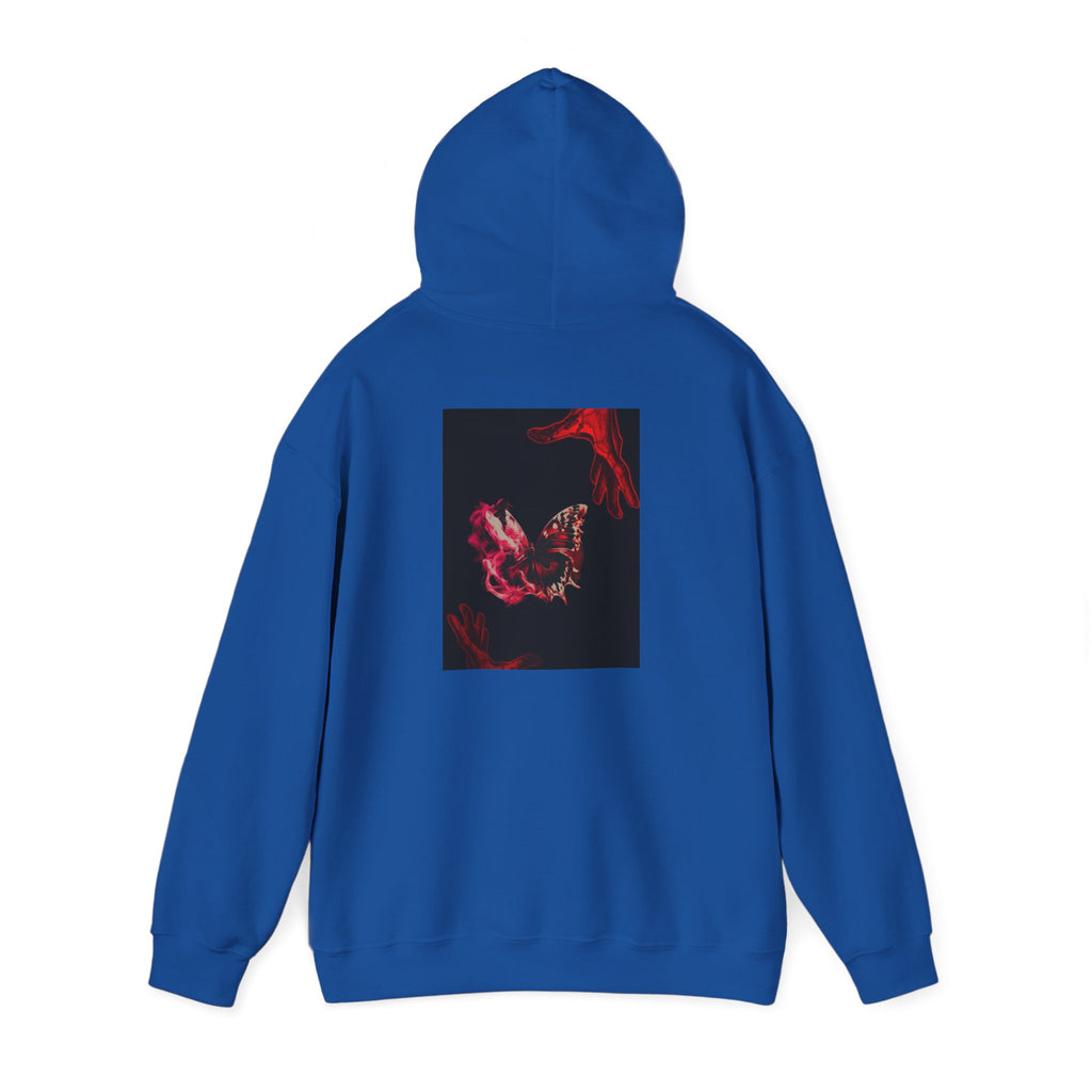 Floral Smoke Hoodie — Dark Red Rose Graphic Hooded Sweatshirt