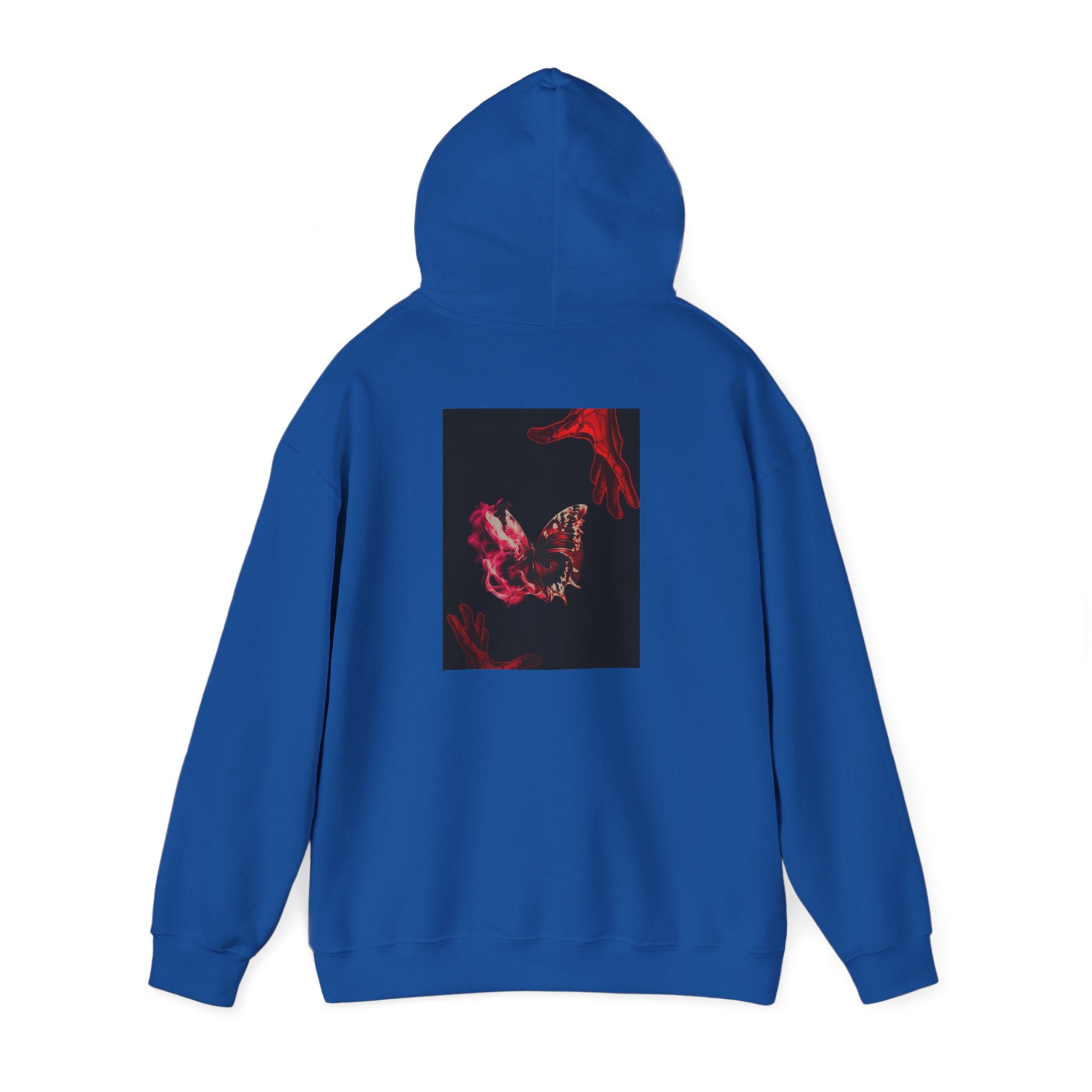 Floral Smoke Hoodie — Dark Red Rose Graphic Hooded Sweatshirt