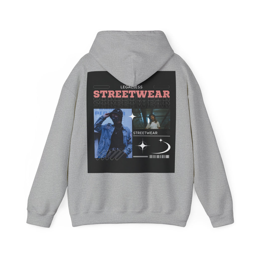 Streetwear Collage Hoodie — Retro Urban Graphic Sweatshirt