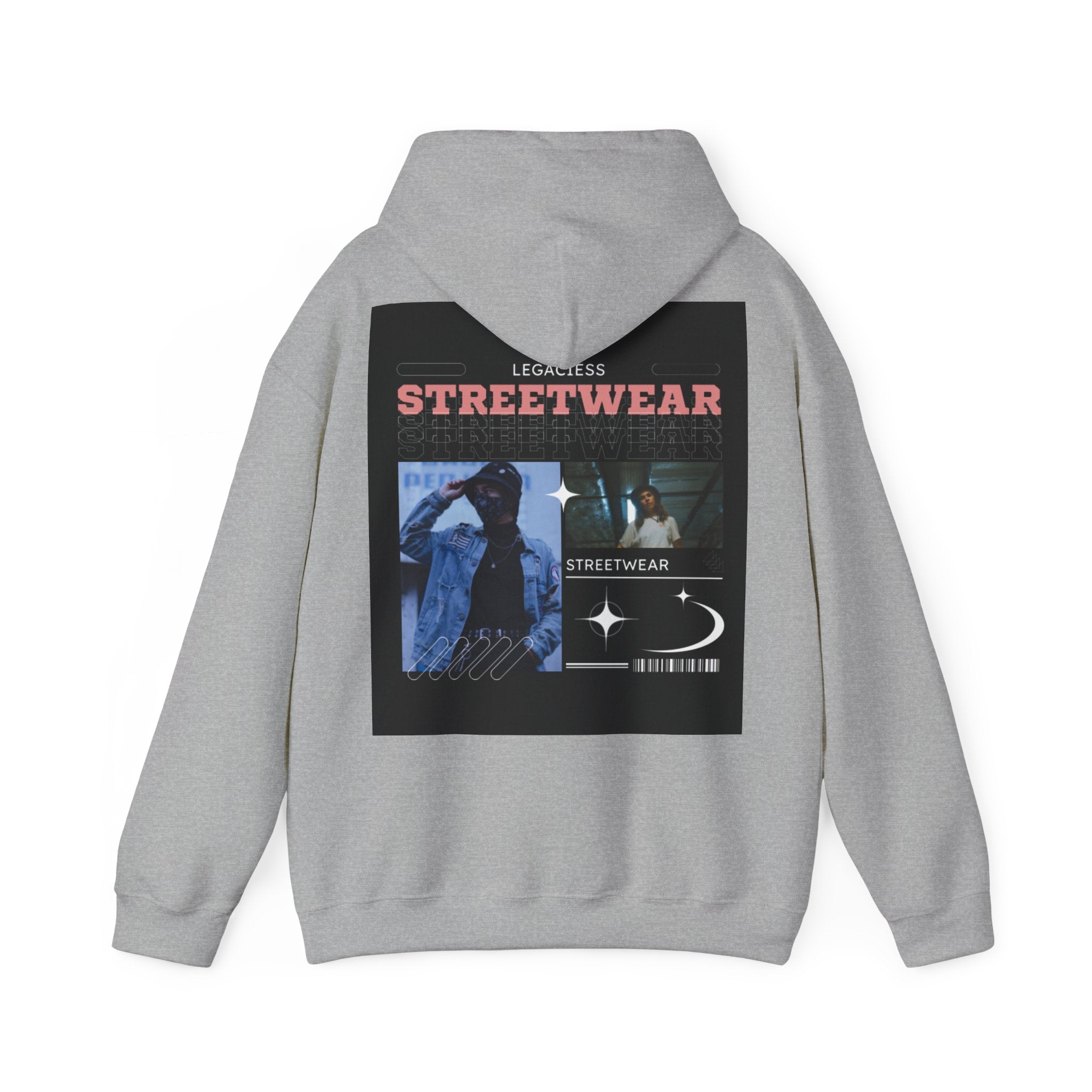 Streetwear Collage Hoodie — Retro Urban Graphic Sweatshirt