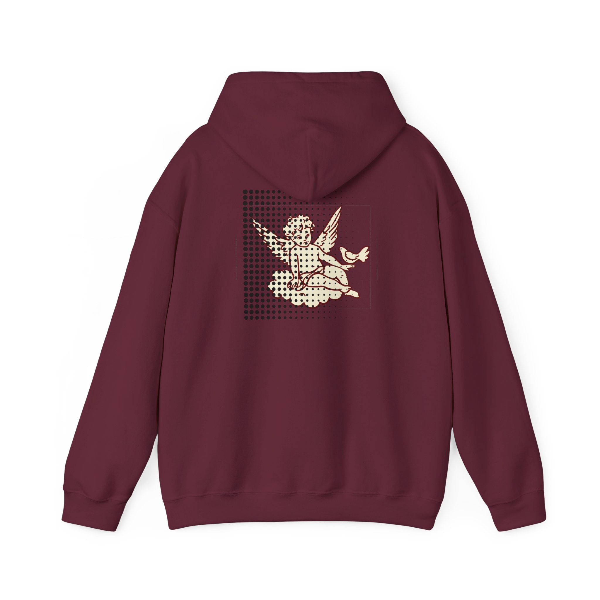 Cherub Dot Art Hoodie — Vintage Angel Graphic Pullover