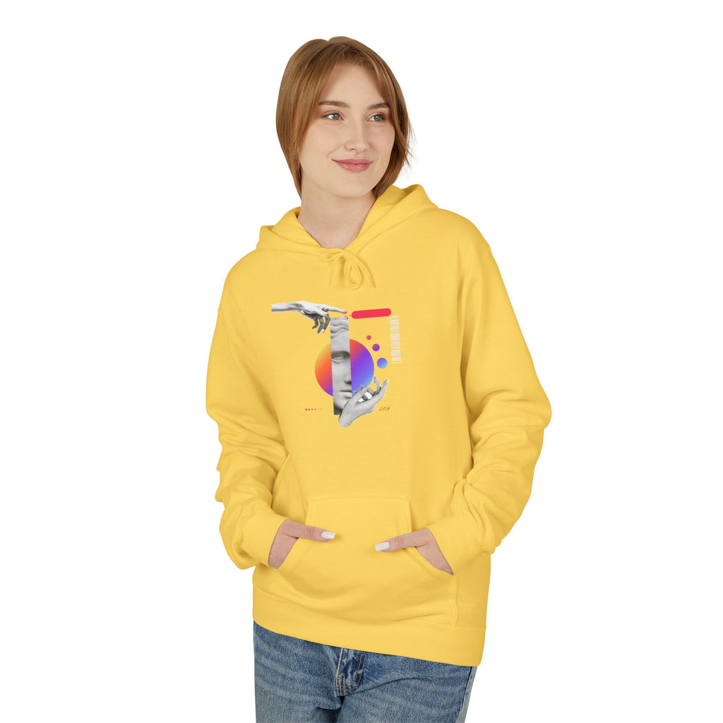 Hoodie — Abstract Hands & Gradient Orb Art Sweatshirt