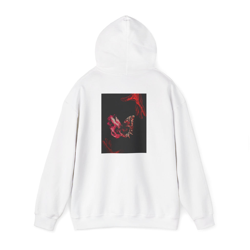 Floral Smoke Hoodie — Dark Red Rose Graphic Hooded Sweatshirt