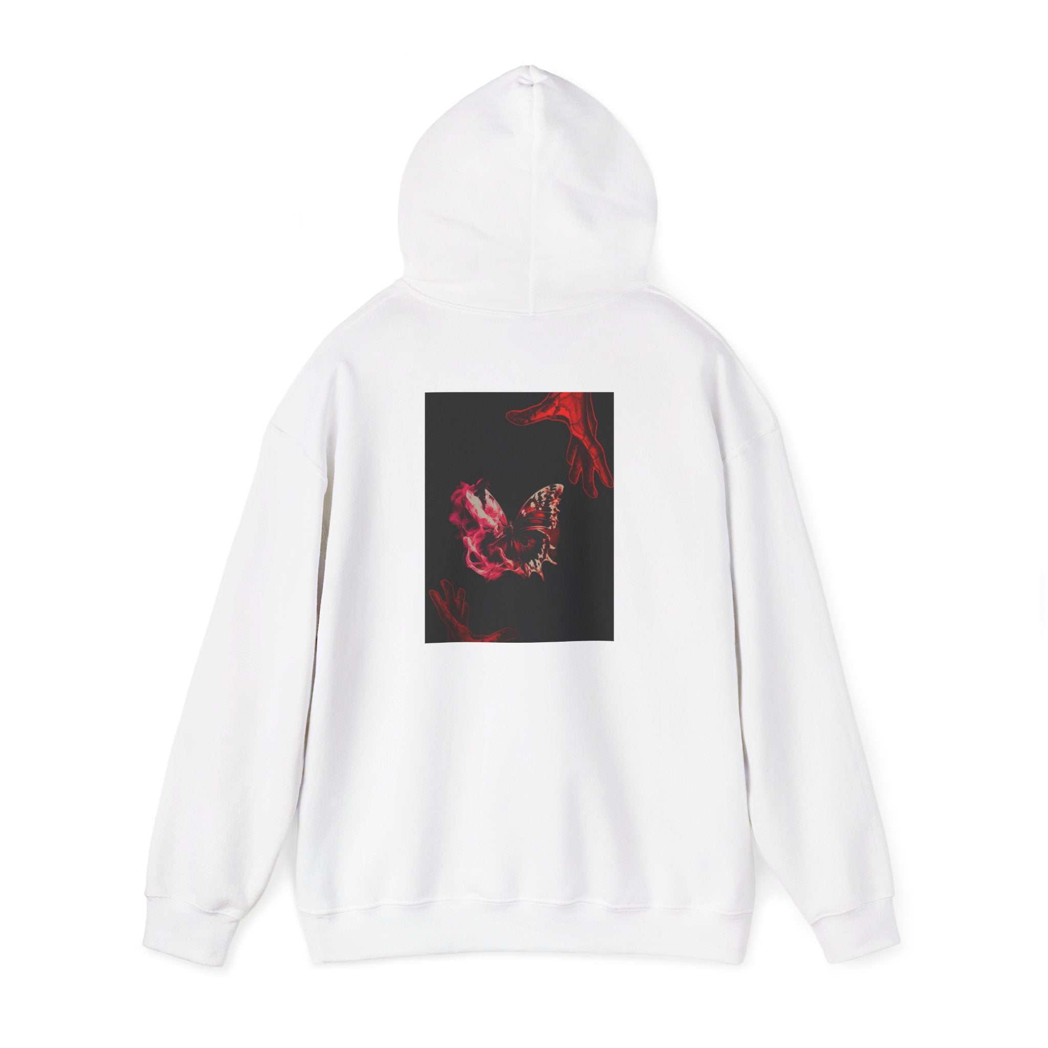 Floral Smoke Hoodie — Dark Red Rose Graphic Hooded Sweatshirt