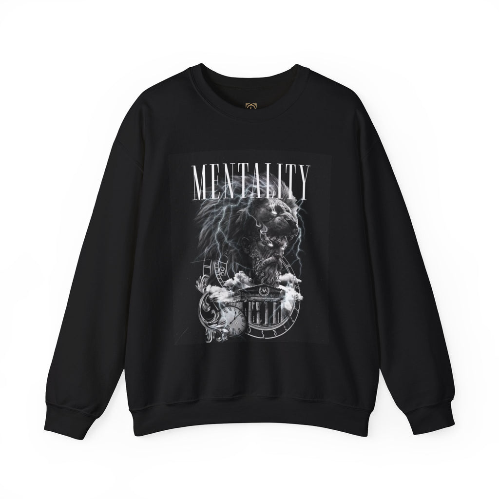 Crewneck Sweatshirt — 'MENTALITY' Lion Graphic | LEGACiESS Back Logo