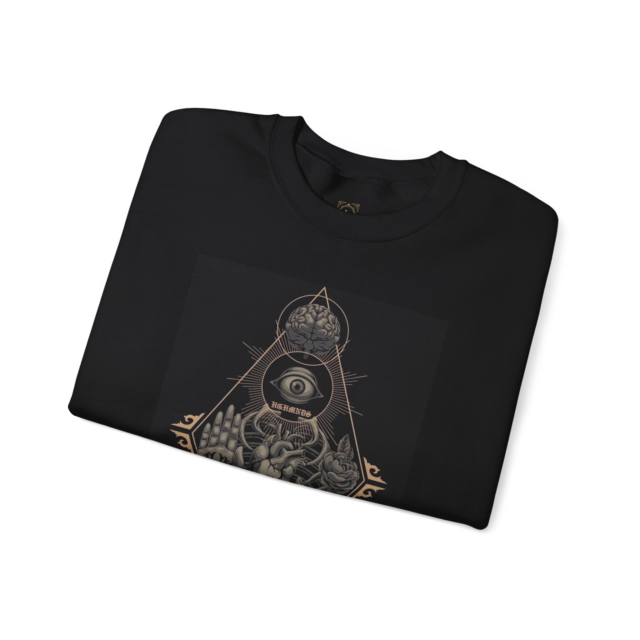 Crewneck Sweatshirt — Occult Skeleton Eye Graphic