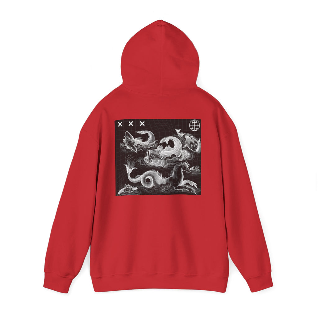 Skull Waves Hoodie — Gothic Nautical Skull Graphic Pullover