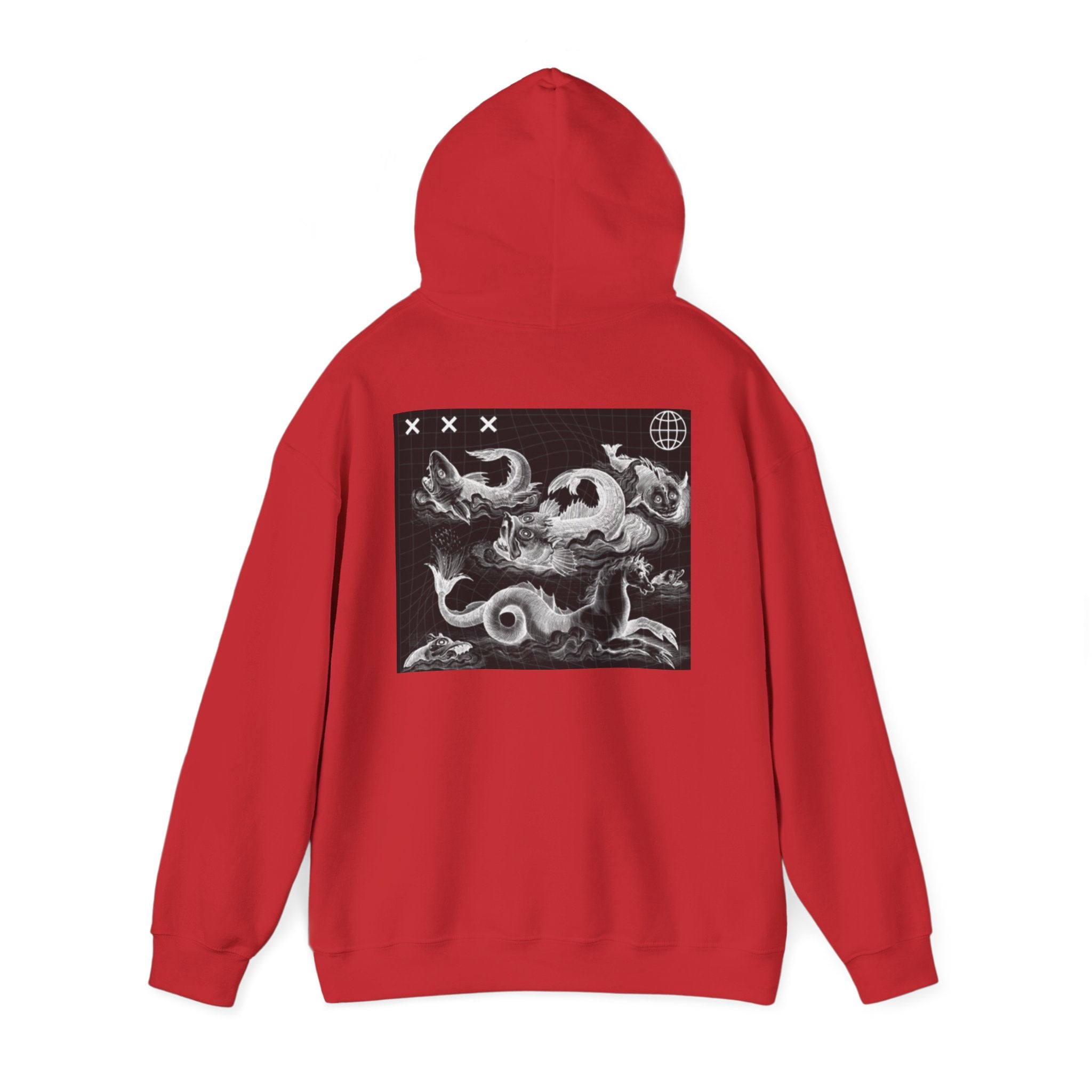 Skull Waves Hoodie — Gothic Nautical Skull Graphic Pullover