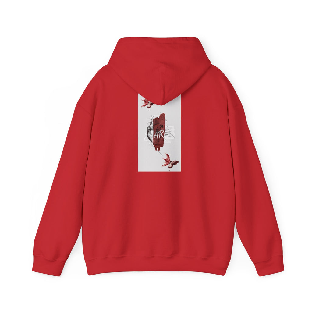 Hoodie — Romantic Red Rose & Butterflies Graphic Hoodie