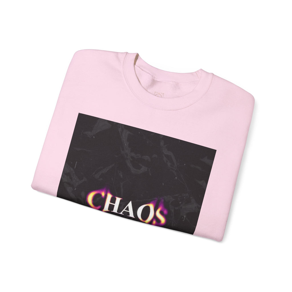 Chaos Graphic Crewneck Sweatshirt — "CHAOS in my mind" Gothic Wing Design
