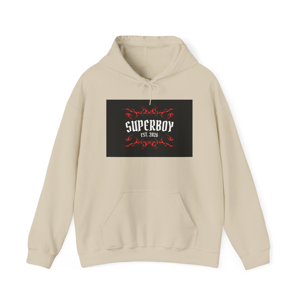 Superboy Hoodie — Vintage Crest 'Superboy Est. 2026' Graphic Pullover