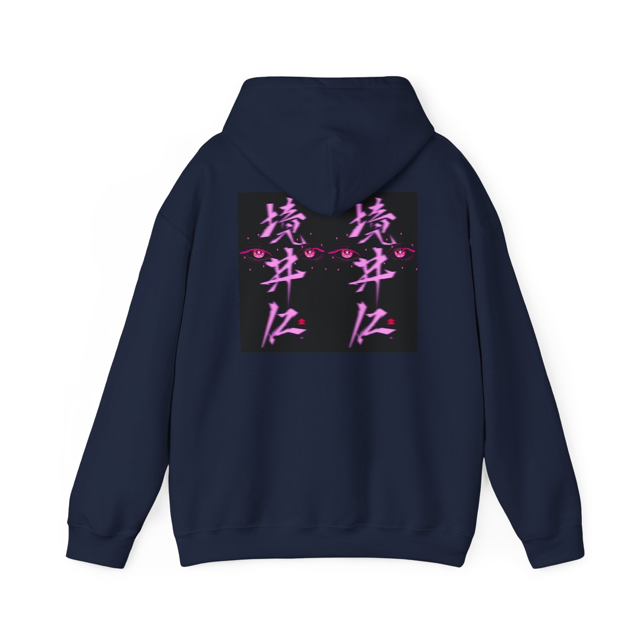 Vaporwave Kanji Hoodie — Neon Pink Japanese Script Streetwear