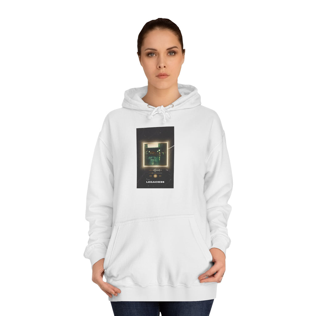 College Hoodie — Retro Neon Square Album Art Design