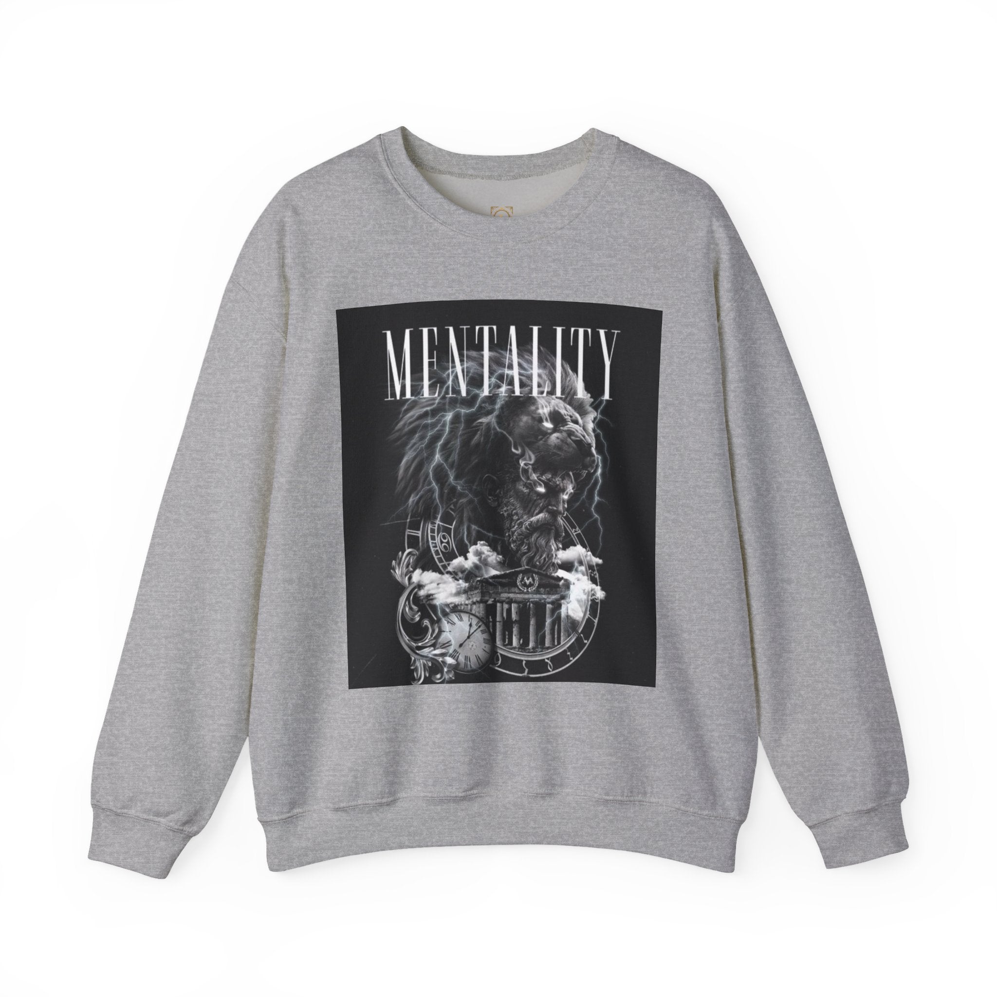 Crewneck Sweatshirt — 'MENTALITY' Lion Graphic | LEGACiESS Back Logo