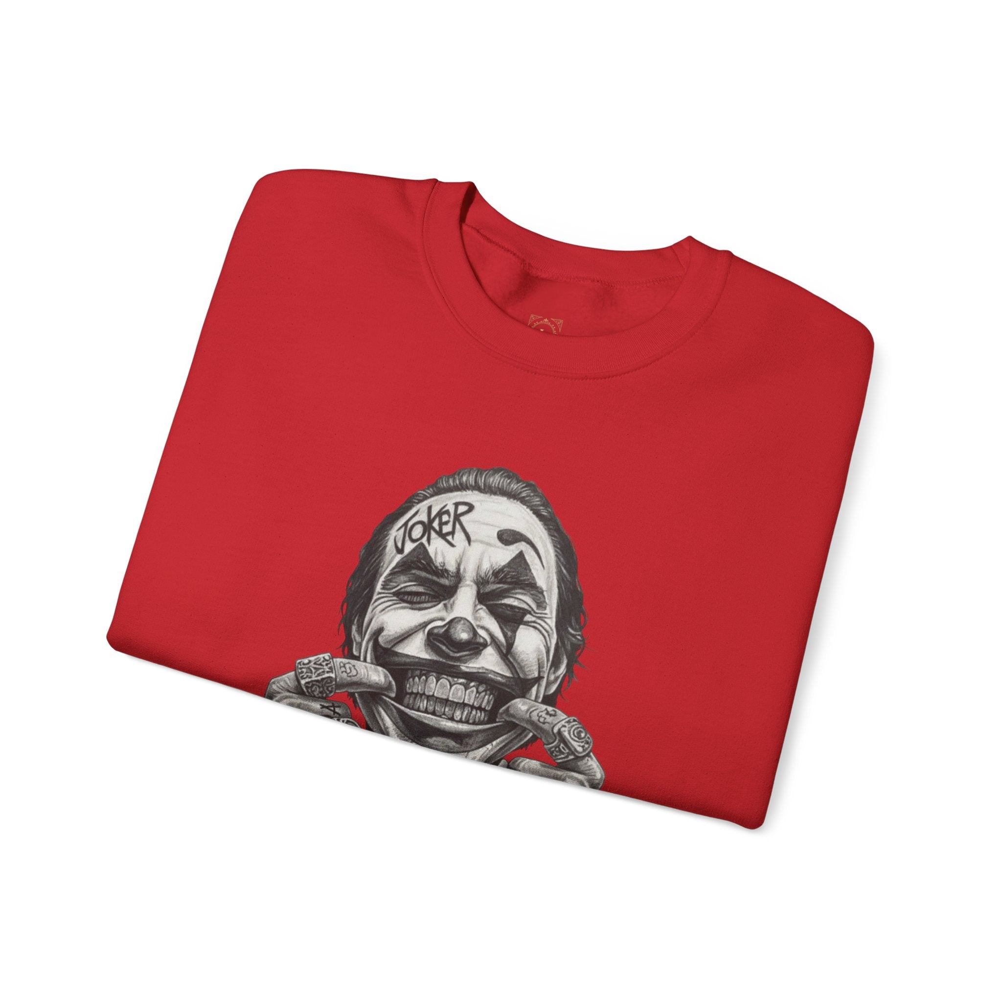 Joker Smile Crewneck Sweatshirt — Grinning Clown Graphic Pullover