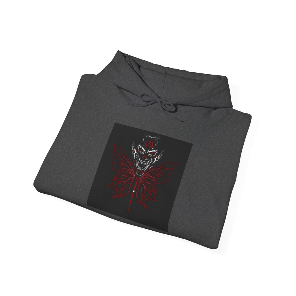 Demonic Butterfly Hoodie - Dark Gothic Skull Winged Design