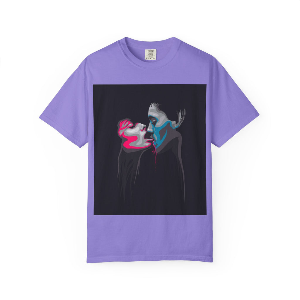 Abstract Neon Kiss T-Shirt — 'Legaciess' Back Logo Graphic Tee