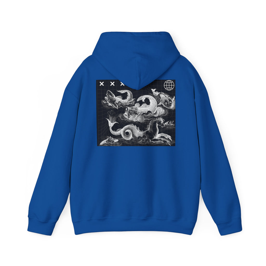Skull Waves Hoodie — Gothic Nautical Skull Graphic Pullover