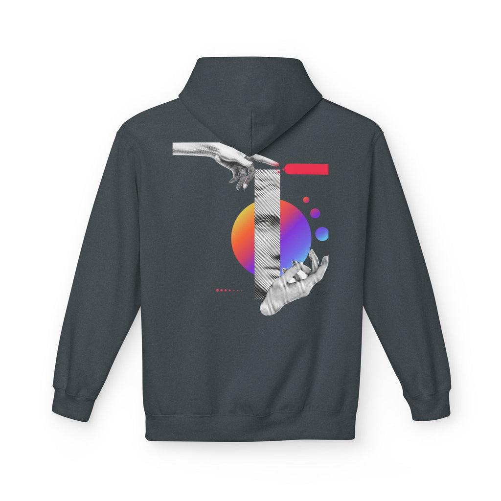 Hoodie — Abstract Hands & Gradient Orb Art Sweatshirt